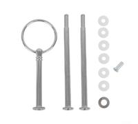 Robust Zinc Alloy Cake Stand with Handle and Hardware Rod for 2 or 3 Layer Cake or Fruit Plate Display, for Wedding and Event Use (Silver 3 Layers)