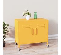 Robuster 60x35x56 cm Yellow Steel Rolling Cabinet - Adjustable Metal Shelves Versatilefor Garage Office & Home Storage Solutions& Mobile Storage Unit