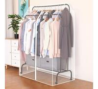 RobustWeg Double Pole Clothes Rack Dust Cover,Dustproof Clothes Rail Cover,Hanging Rack Protector Clothes,Transparent Design,Easy-Access,for High And Low Double Rod Coat Racks