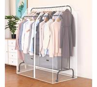 RobustWeg Double Pole Clothes Rack Dust Cover,Dustproof Clothes Rail Cover,Hanging Rack Protector Clothes,Transparent Design,Easy-Access,for High And Low Double Rod Coat Racks
