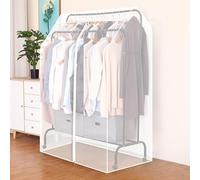 RobustWeg Double Pole Clothes Rack Dust Cover,Dustproof Clothes Rail Cover,Hanging Rack Protector Clothes,Transparent Design,Easy-Access,for High And Low Double Rod Coat Racks