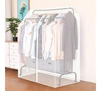 RobustWeg Double Pole Clothes Rack Dust Cover,Dustproof Clothes Rail Cover,Hanging Rack Protector Clothes,Transparent Design,Easy-Access,for High And Low Double Rod Coat Racks