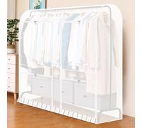 RobustWeg Dustproof Hanging Clothes Rail Cover,Storage Large Clothes Rail Cover,Hanging Rack Protector Clothes,Heavy Duty Clothes Rail Cover,with Zippers,for Storage Clothing,Dresses,Suits,Coat