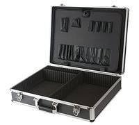 ROC Cases A032 Black and Silver Lockable Flight Tool Case L530xW400xH130mm with Movable Dividers and Tool Panel, Toolbox, Storage Electrical, Photography, Hairdressing
