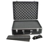 ROC Cases B067 Lockable Black Flight Case with Gun Metal Grey Trim L460 x W340 x H170mm, Cubed Foam and Dividers