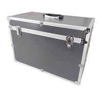 ROC Cases C204 Large Grey Aluminium Flight Case Tool Box 450x310x240mm with Movable Divider and Lid Foam, Storage Chest Photography Camera Equipment Music DJ Gear