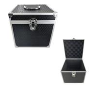 ROC Cases Vinyl Record Storage 7" Singles 100 Vinyl Record Carry Case Storage Heavy Duty Safe Box DJ Box Lockable Flight Carry Case L22cm x W22cm H22cm Includes Removable Customisable Foam