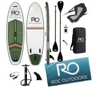 Roc Inflatable Stand Up Paddle Board 10' 6" with Premium SUP Paddle Board Accessories, Wide Stable Design, Non-Slip Comfort Deck for Youth & Adults (Everglade W/Kayak Seat)