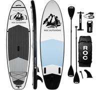 Roc Inflatable Stand Up Paddle Board 10' 6" with Premium SUP Paddle Board Accessories, Wide Stable Design, Non-Slip Comfort Deck for Youth & Adults (Black & White)