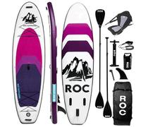 Roc Inflatable Stand Up Paddle Boards with Premium SUP Paddle Board Accessories, Wide Stable Design, Non-Slip Comfort Deck for Youth & Adults… (Violet W/Kayak Seat)