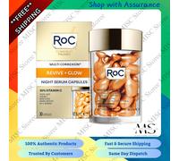 RoC Multi Correxion Revive + Glow Night Serum Capsules -30 Capsules - Brand New