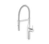 Roca A5A8A4DC00 Kitchen Mixer, Glera Pro Collection, Curved Spout Spring and Removable, Chrome