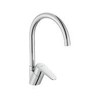 Roca A5A8E4FC00 Kitchen Mixer, Victoria Plus Collection, Chrome | High Swivel Spout, EverShine Coating, Smooth and Precise Spin, Easy and Quick Installation, Built-in Aerator
