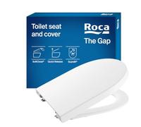 Roca The Gap Round Soft-Close Toilet Seat and Cover, White, A801D12001 | Stainless Steel Quick-Release Hinges, Fits the Gap Round Rimless Close-Coupled, Wall-Hung and Back-to-Wall Pans