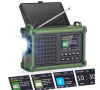 ROCAM 12000mAh Emergency Radio with Solar & Hand Crank Powered, DAB/FM Wind Up Radio with Bluetooth 5.0, Hi-Fi Sound, Color Display, 5W Torch for Camping Survival Indoor - CR1030DAB