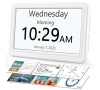 ROCAM Dementia Clocks for Seniors, 7" Digital Clock with 12 Themes 20 Custom Alarms & 18 Ringtones, Auto-Dimmer, Bedside Clock with Days Dates and Time of Day