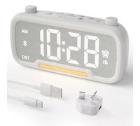 ROCAM Radio Alarm Clocks for Bedrooms,Plug in Digital Clock FM Radio with Sleep Timer, Adjustable Volume & Dimmer, Night Light, USB & Type-C Charger
