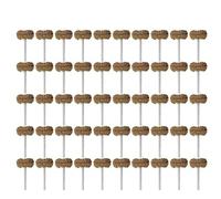 Rocaris 1" Brown 120 Grit Stainless Steel Abrasive Buffing Polishing Wheels - 1/8" (3mm) Shank, Compatible with Dremel, Craftsman, Chicago and More - 50 Pack