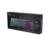 Roccat Vulcan TKL Linear PC Gaming Keyboard, Titan Switch Mechanical with Per Key AIMO RGB Lighting, Tenkeyless, Compact Design, Anodized Aluminum Top Plate, Detachable USB-C Cable, Black
