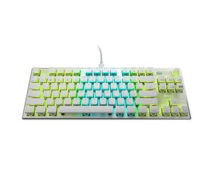 Roccat Vulcan TKL Pro PC USB-C Gaming Keyboard, Linear Optical Titan Switch, AIMO RGB Lighting, Tenkeyless Mechanical Feel Speed Keystroke, Low Profile Ergonomic Design for Wrist Rest Support, White