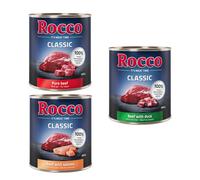 Rocco Classic Saver Pack 24 x 800g - Exclusive Mix: Pure Beef, Beef/Salmon, Beef/Duck