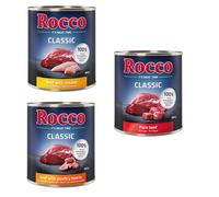 Rocco Classic Trial Pack 6 x 800g - Topseller Mix: Pure Beef, Beef/Poultry Hearts, Beef/Chicken