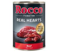 Rocco Real Hearts Multibuy 24 x 400g - Beef with Whole Chicken Hearts