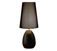 ROCCY Nordic Bedside Lamp,Bedside Table Lamp,Minimalist Cloth Bedroom Light,Led Modern Nightstand Desk Lamp with Fabric Shade for Bedroom,Living Room,Childrens Room,Office (E27*1 Bulb Included),Black
