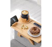 ROCDEER Sofa Arm Tray, Bamboo Large Couch Cup Holder Tray, Sofa Armrest Portable Anti-Spill Beverage Snack Remote Holder