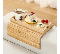ROCDEER Sofa Arm Tray, Bamboo Large Couch Cup Holder with Hidden Storage, Sofa Armrest Tray Portable Anti-spill Beverage Snack Remote Holder