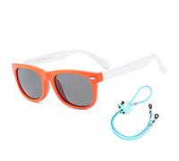 Rocf Rossini kids sunglasses Pilot Sun glasses Polarized Shades Girls Boys UV Protection Eyewear for Age 2-8 (Orange/White)