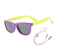 Rocf Rossini kids sunglasses Pilot Sun glasses Polarized Shades Girls Boys UV Protection Eyewear for Age 2-8 (Purple/Yellow)