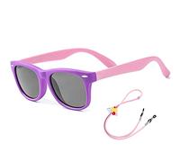 Rocf Rossini kids sunglasses Pilotr Sun glasses Polarized Shades Girls Boys UV Protection Eyewear for Age 2-8 (Purple/Pink)