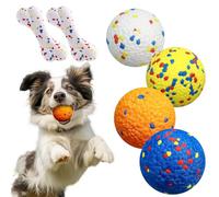 Rocfish Dog Balls, Tennis Ball for Aggressive Chewers, Durable Bouncy Dog Toy Balls, Teething Cleaning Chew Toys (Mixed Color, 6 Balls - 3.15 inch)