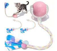 Rocfish Durable Interactive Cat Toys for Indoor Cats, Smart Automatic Cat Chase Ball Toy, Upgraded Speedy Tail Kitten Toy for Bored Indoor Adult Pets (New Pink)