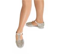 Roch Valley Glitter Greek Sandals with Suede Sole 5 Silver