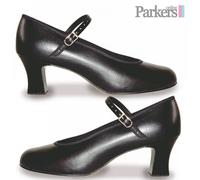 ROCH VALLEY BLACK DANCE STAGE CHARACTER SHOES BLACK 2.5" HEEL SIZES 13-8.5 GIGI