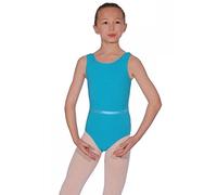 Roch Valley Dance Leotard & Belt CJune Cotton/Lycra Ballet RAD Exam Aqua(Marine Blue) (Age 3-4 (98-104cm) Size 0)