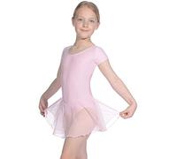 Roch Valley Dance Leotard RV2383 Dress - Nylon Lycra, Short Sleeve Leotard with Chiffon Skirt attached for Class or Show
