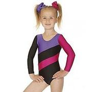 Roch Valley Girls Hop Gymnastics Leotard - Black/Purple/Raspberry, Small