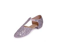 Roch Valley Glitter Greek Sandals with Suede Sole 7.5 Silver