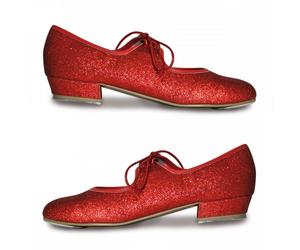 ROCH VALLEY LOW HEEL GLITTER EFFECT TAP SHOES CHILD 5-ADULT 8 RUBY RED DOROTHY