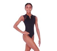 Roch Valley Nadia Sleeveless Zip Front Leotard L Black
