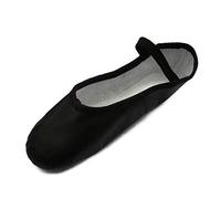 Roch Valley Ophelia Leather Ballet Shoes Full Suede Sole Pre-Attached Elastics New Improved Sizing! (1 EUR 33, Black)