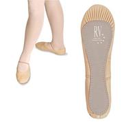 Roch Valley Ophelia Leather Ballet Shoes Full Suede Sole Pre-Attached Elastics New Improved Sizing! (5 EUR 38 (Adult), Pink)