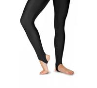 Roch Valley Stirrup Leggings Shiny Nylon Lycra Black-Dance Gymnastics Twirling