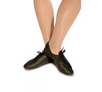 Roch Valley Unisex Leather Jazz Shoes for Modern Dance, Jazz Dance & Performing Arts style AJSR in Black or White from Ltd - UK Manufacturer 10.5 Black