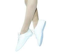 Roch Valley Unisex Leather Jazz Shoes for Modern Dance, Jazz Dance & Performing Arts Style AJSR in Black or White from Ltd - UK Manufacturer 5 White