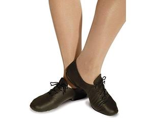 Roch Valley Unisex Leather Jazz Shoes for Modern Dance, Jazz Dance & Performing Arts Style AJSR in Black or White from Ltd - UK Manufacturer C12 Black