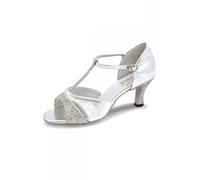 Dancewear Central Women's Lucina Ladies Ballroom Shoe, Silver, 4 UK